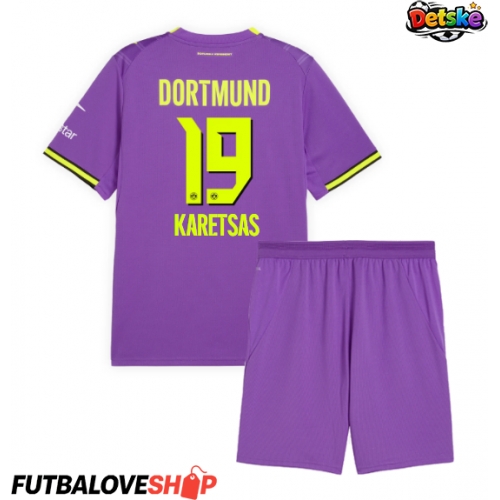 Dres Borussia Dortmund Konstantinos Karetsas #19 Tretina pre deti 2026-27 Krátky Rukáv (+ trenírky)